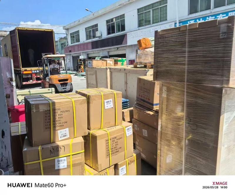 Opening shipping container at port for international freight from China