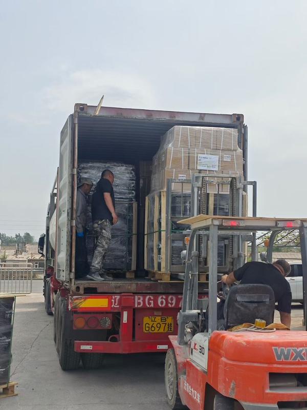 Forklift loading export cargo at Chinese warehouse